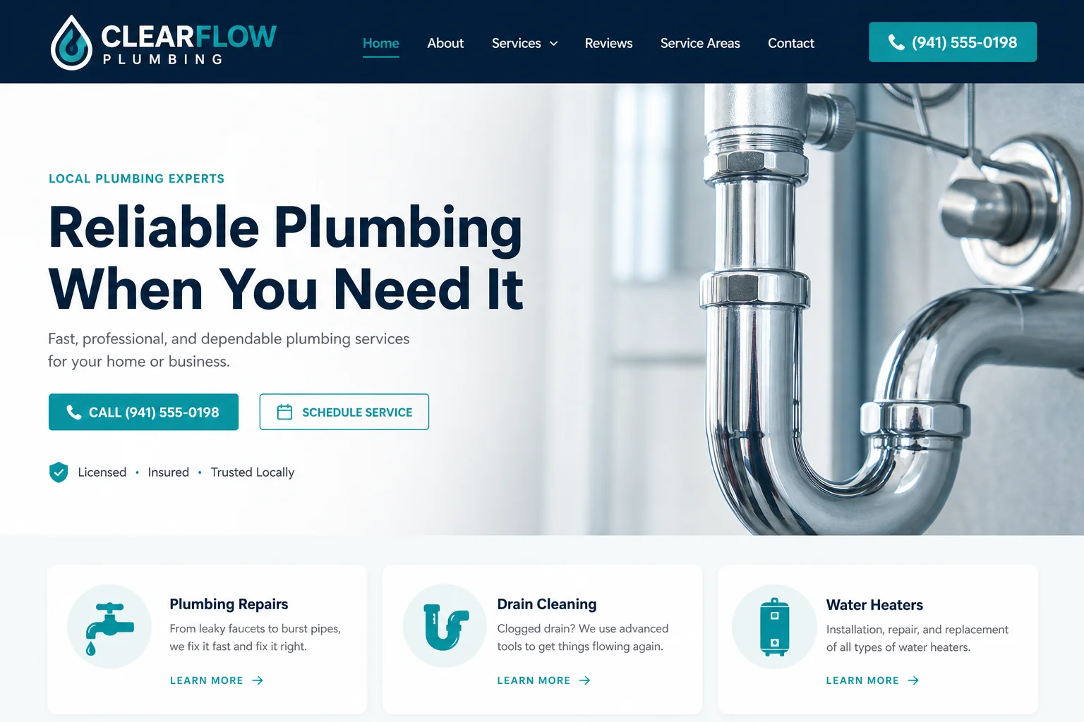 ClearFlow Plumbing — a Refit website