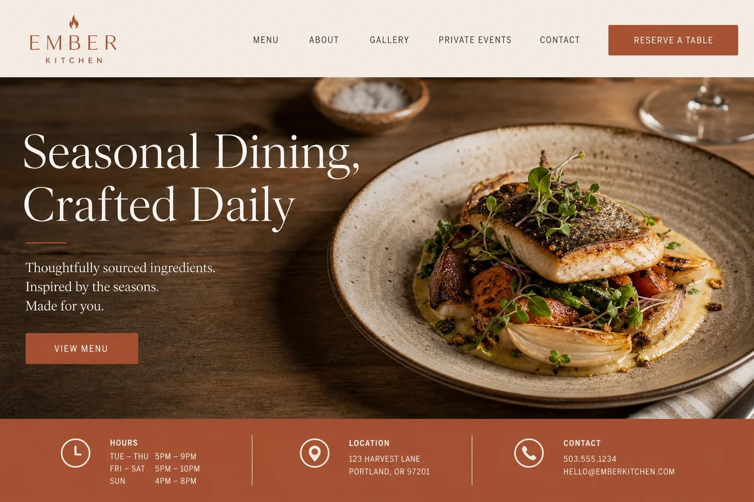 Ember Kitchen — a Refit website